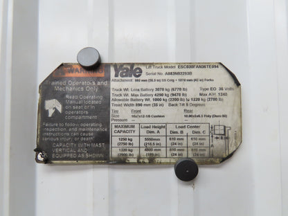 Yale 524148580 Dual-Wheel Rear Steer Axle Assembly Off ESC030FAN36TE094 Forklift