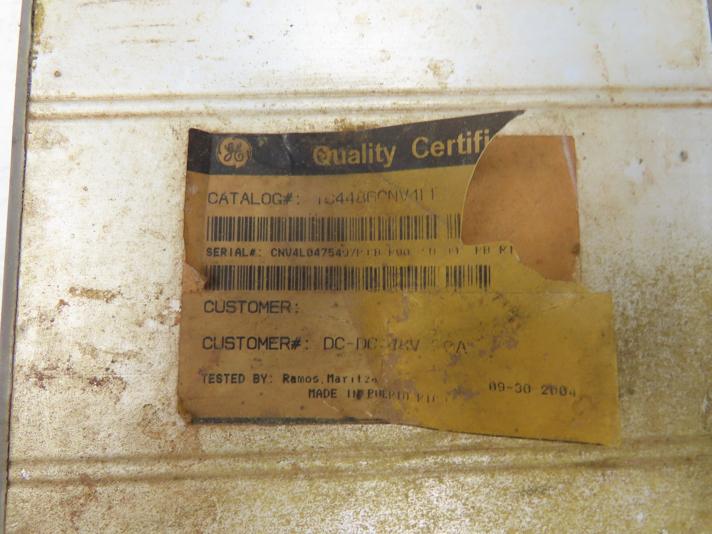 General Electric IC4486CNV4LF Forklift DC Converter 48/12V Off ESC030FAN36TE094