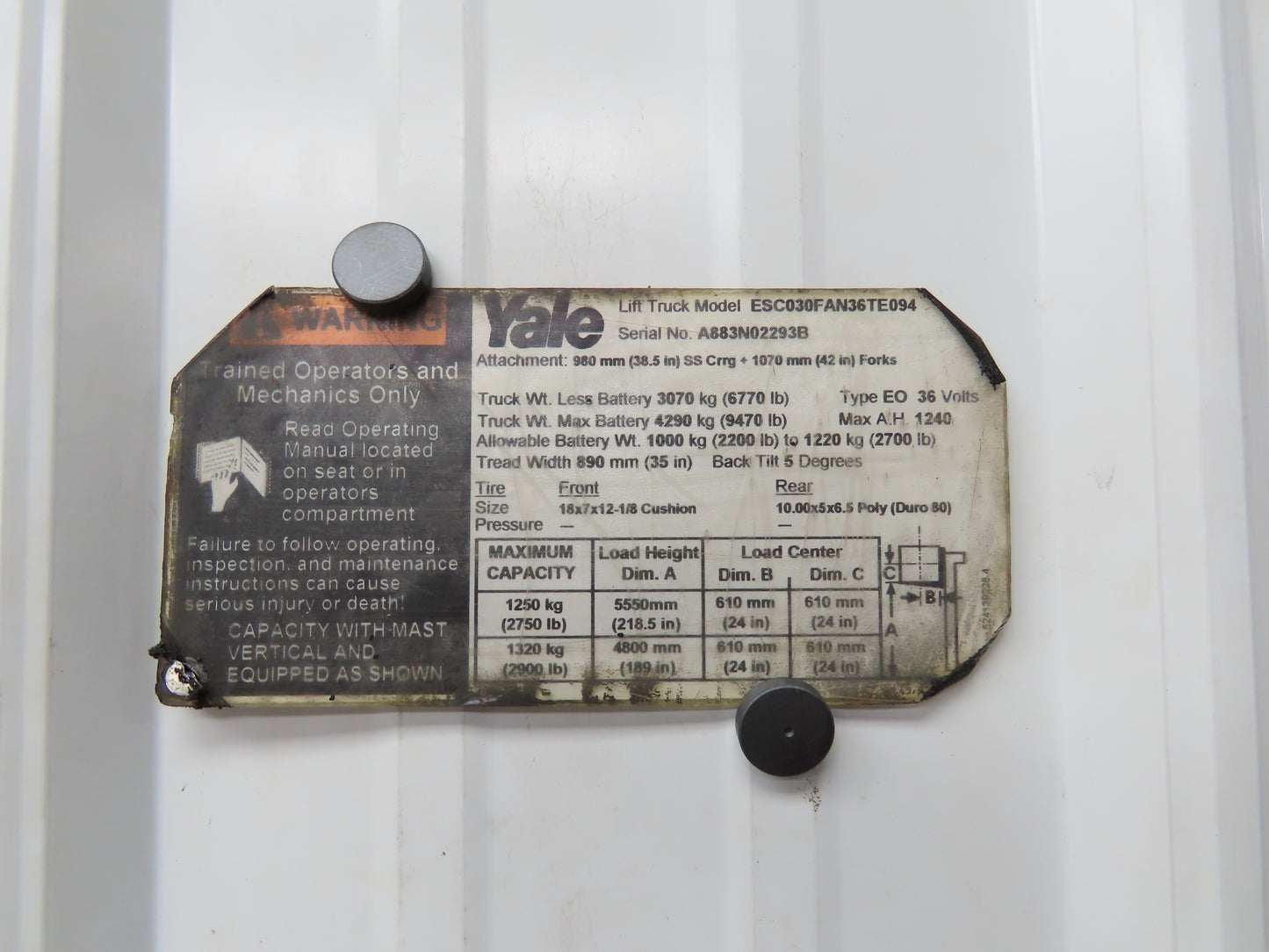 Yale 5800167-09 Forklift Hydraulic Traction Pump Motor 36V Off ESC030FAN36TE094