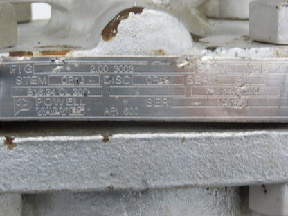 Powell Valves 2.00 3003  2" Gate Valve Class 300 Flanged WCB Steel Rising Stem