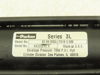Parker BB3LLTS18 2.00 Hydraulic Cylinder 2"Bore 5"Stroke 1950psi Clevis Mount