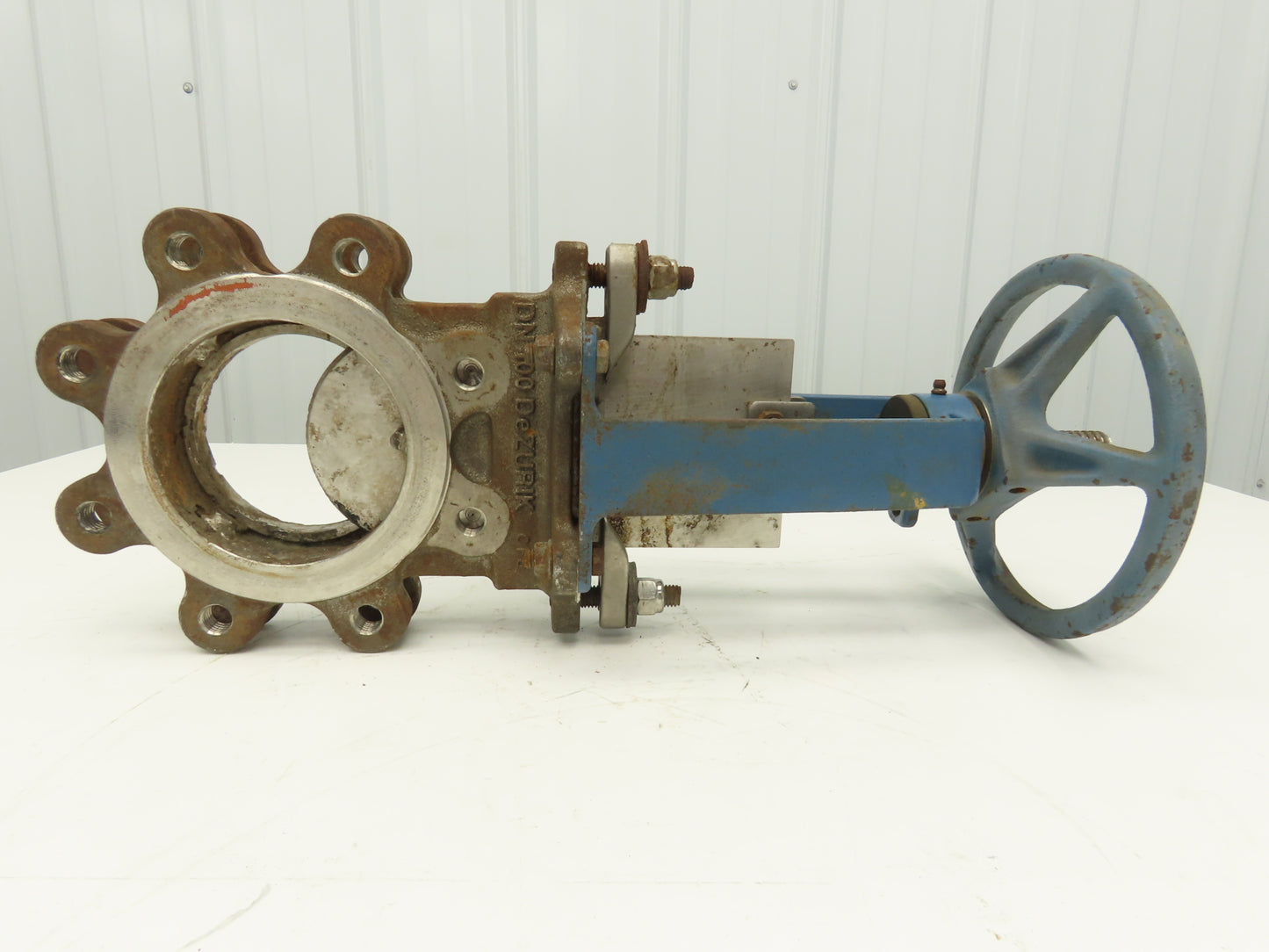 DeZurik KGLM 4" Stainless Lug Knife Gate Valve Rising Stem Metal Seat 304SS