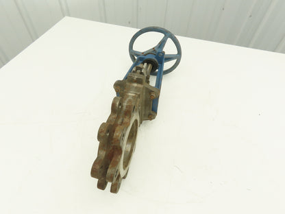 DeZurik KGLM 4" Stainless Lug Knife Gate Valve Rising Stem Metal Seat 304SS