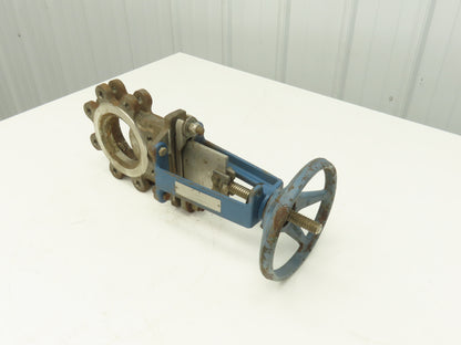 DeZurik KGLM 4" Stainless Lug Knife Gate Valve Rising Stem Metal Seat 304SS