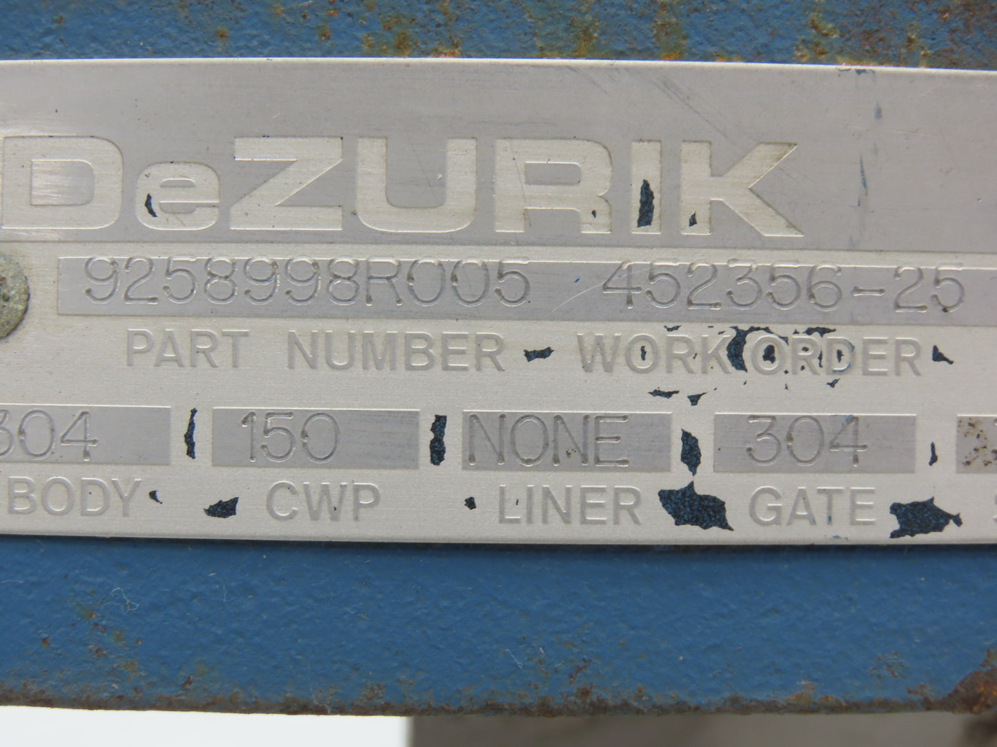 DeZurik KGLM 4" Stainless Lug Knife Gate Valve Rising Stem Metal Seat 304SS