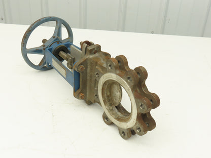 DeZurik KGLM 4" Stainless Lug Knife Gate Valve Rising Stem Metal Seat 304SS