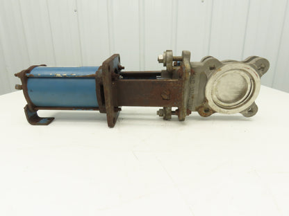 DeZurik KBD 3" Stainless Knife Gate Valve 304SS Air Cylinder Operated *Read*
