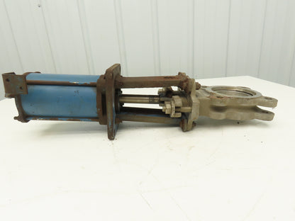 DeZurik KBD 3" Stainless Knife Gate Valve 304SS Air Cylinder Operated *Read*