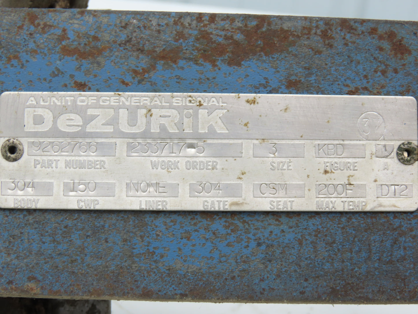 DeZurik KBD 3" Stainless Knife Gate Valve 304SS Air Cylinder Operated *Read*