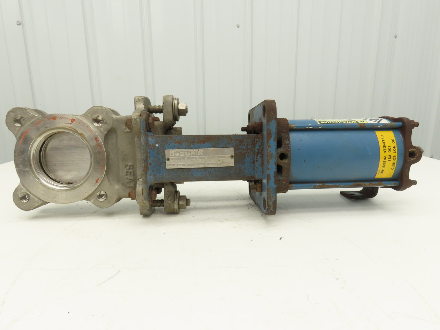 DeZurik KBD 3" Stainless Knife Gate Valve 304SS Air Cylinder Operated *Read*