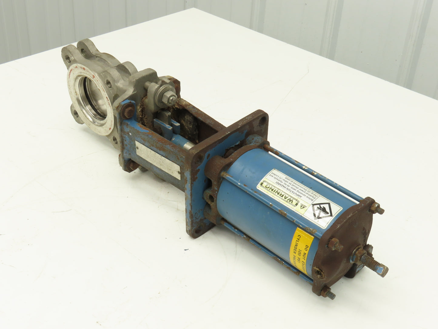 DeZurik KBD 3" Stainless Knife Gate Valve 304SS Air Cylinder Operated *Read*