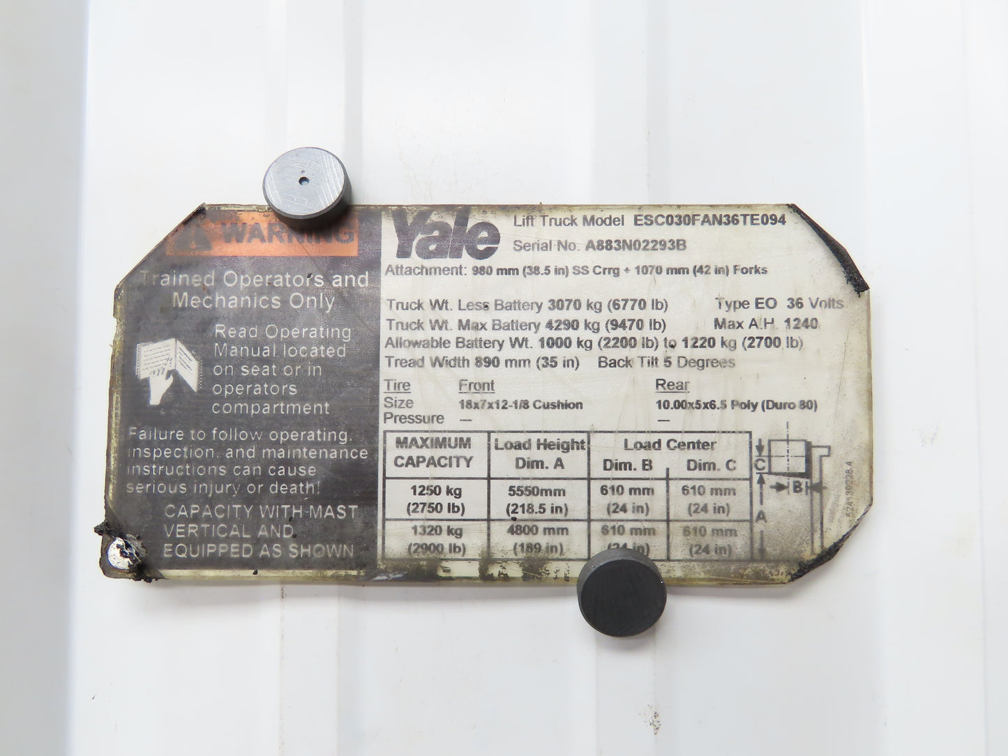 Yale 8507170 Forklift Left Front Drive Axle & Motor 5-Lug Off ESC030FAN36TE094