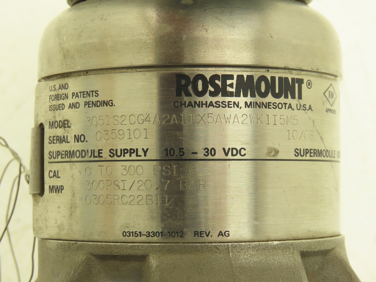 Rosemount 3051S2CG4A2A11X5AWA2WK1I5M5 Pressure Transmitter 0-300psi 10-30VDC