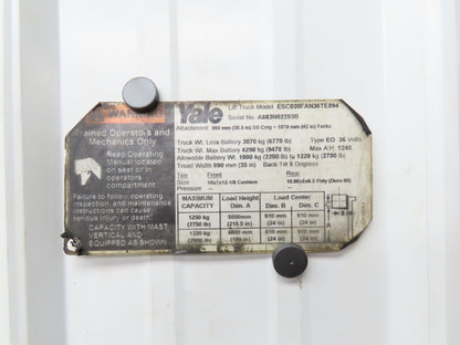 Yale Operator Center Rubber Foam Cover Set Off ESC030FAN36TE094 Forklift