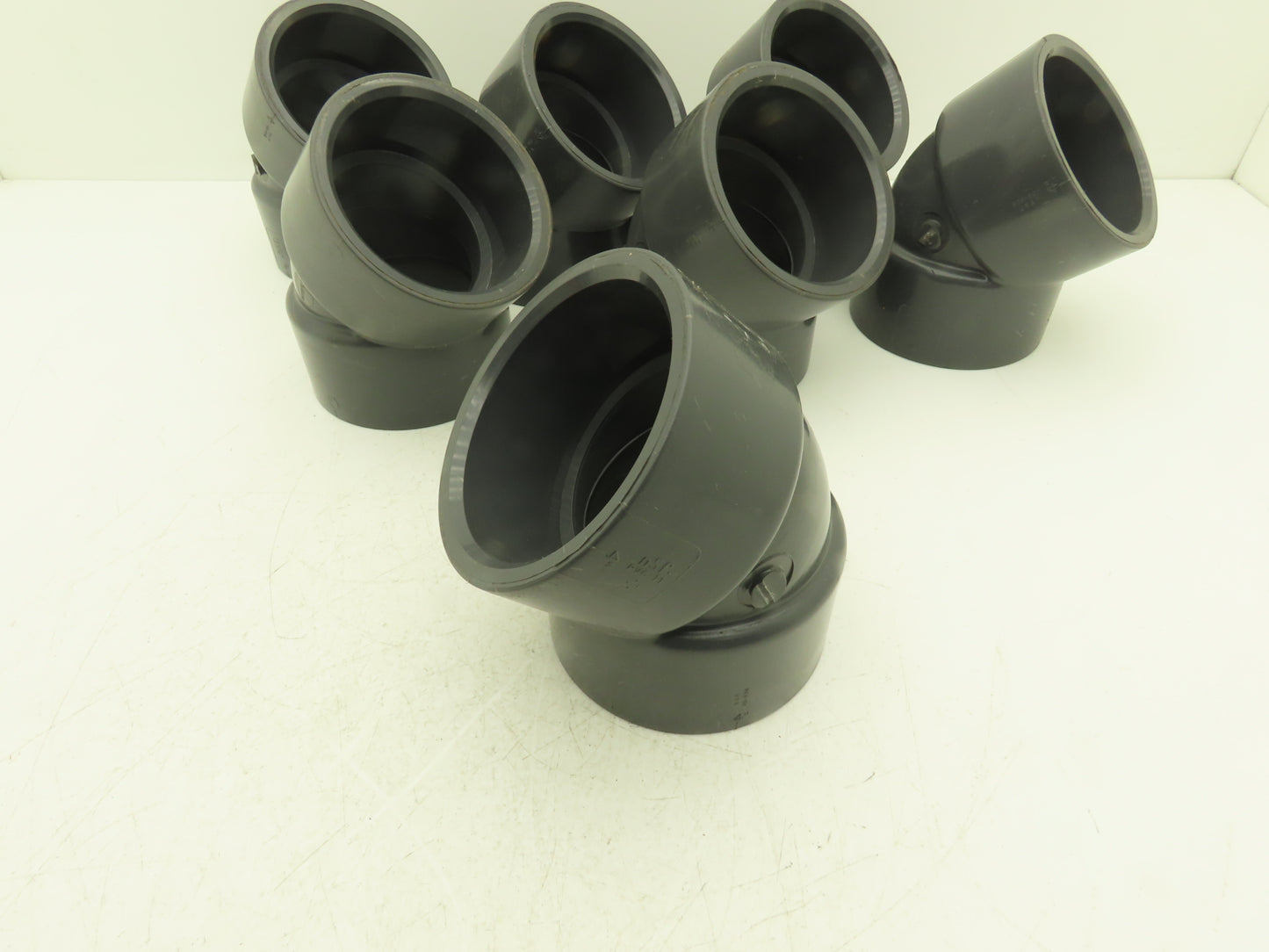 Nibco CA05350  4" Schedule 80 PVC 45 Deg Socket Elbow Fitting Gray  Lot of 7