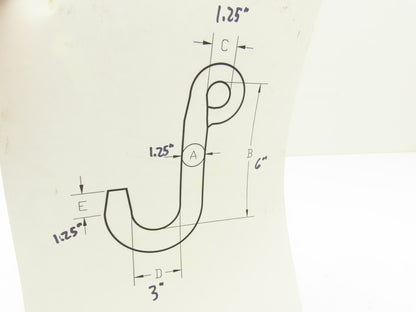 Peerless FSA125S Foundry Sorting Lifting Hook 5500lbs 1-1/4" Short Alloy Steel