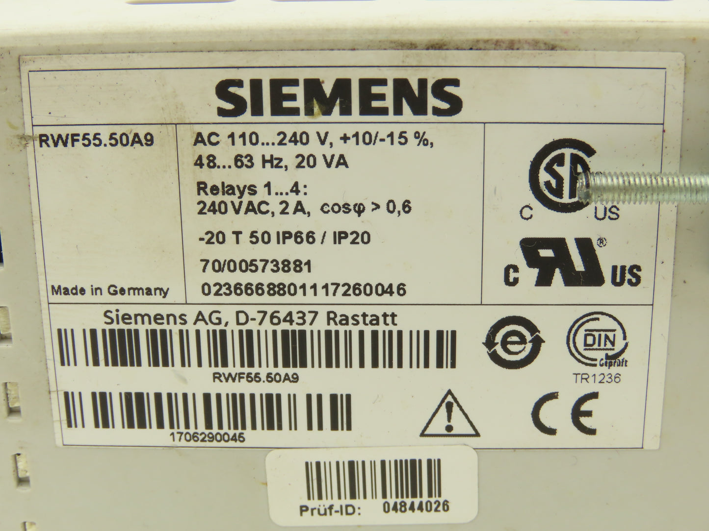 Siemens RWF55.5 Accommodometer Temperature Controller Display PLC