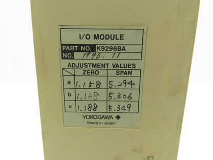 Yokogawa K9296BA PLC I/O Input Output Control Module