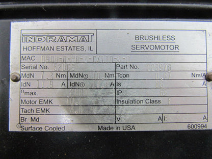 Indramat MAC-090B-0-PD-3-C/110-A-0 223978 Brushless Servo Motor