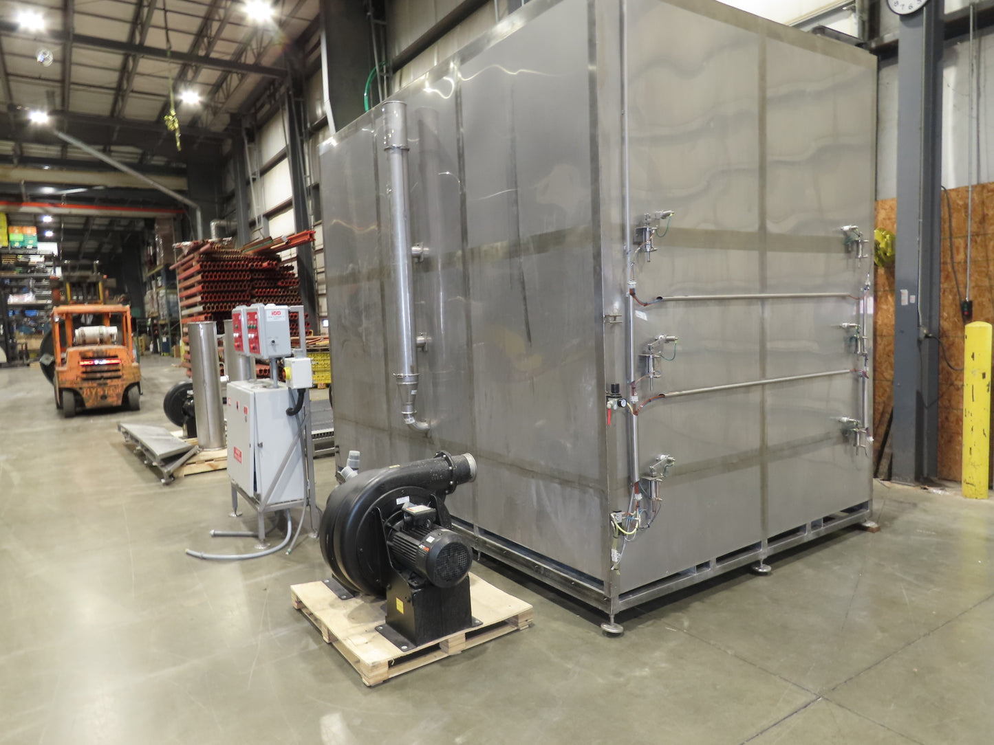 IDD Process Packaging Stainless Bulk Dryer System 52x120x96" ID 20kw Blowers x3