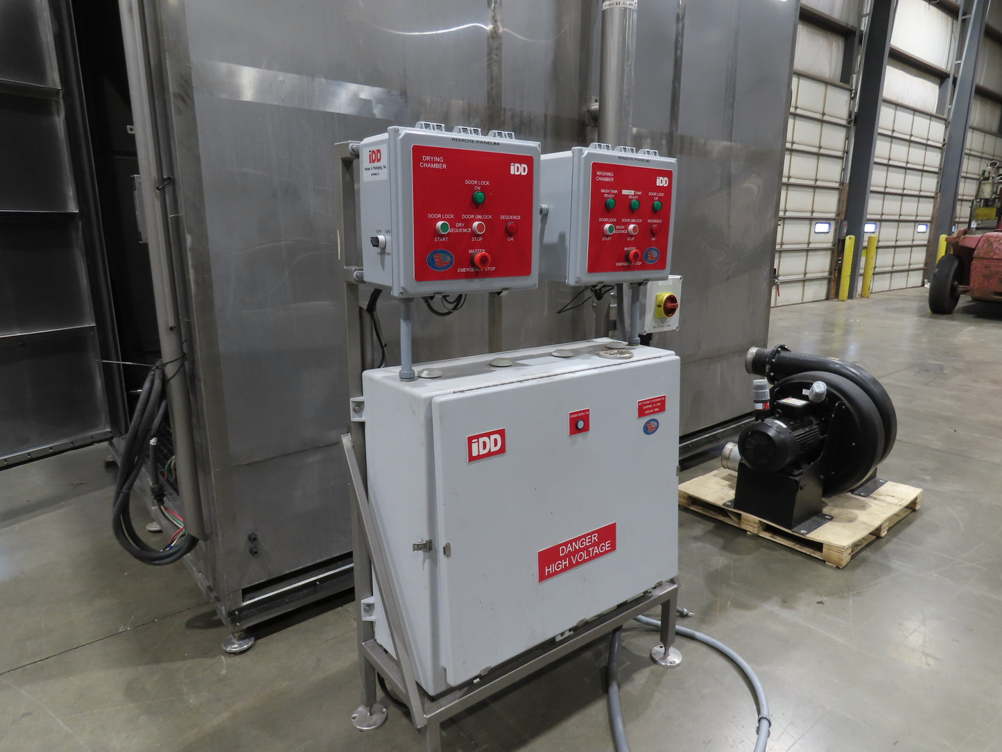 IDD Process Packaging Stainless Bulk Dryer System 52x120x96" ID 20kw Blowers x3