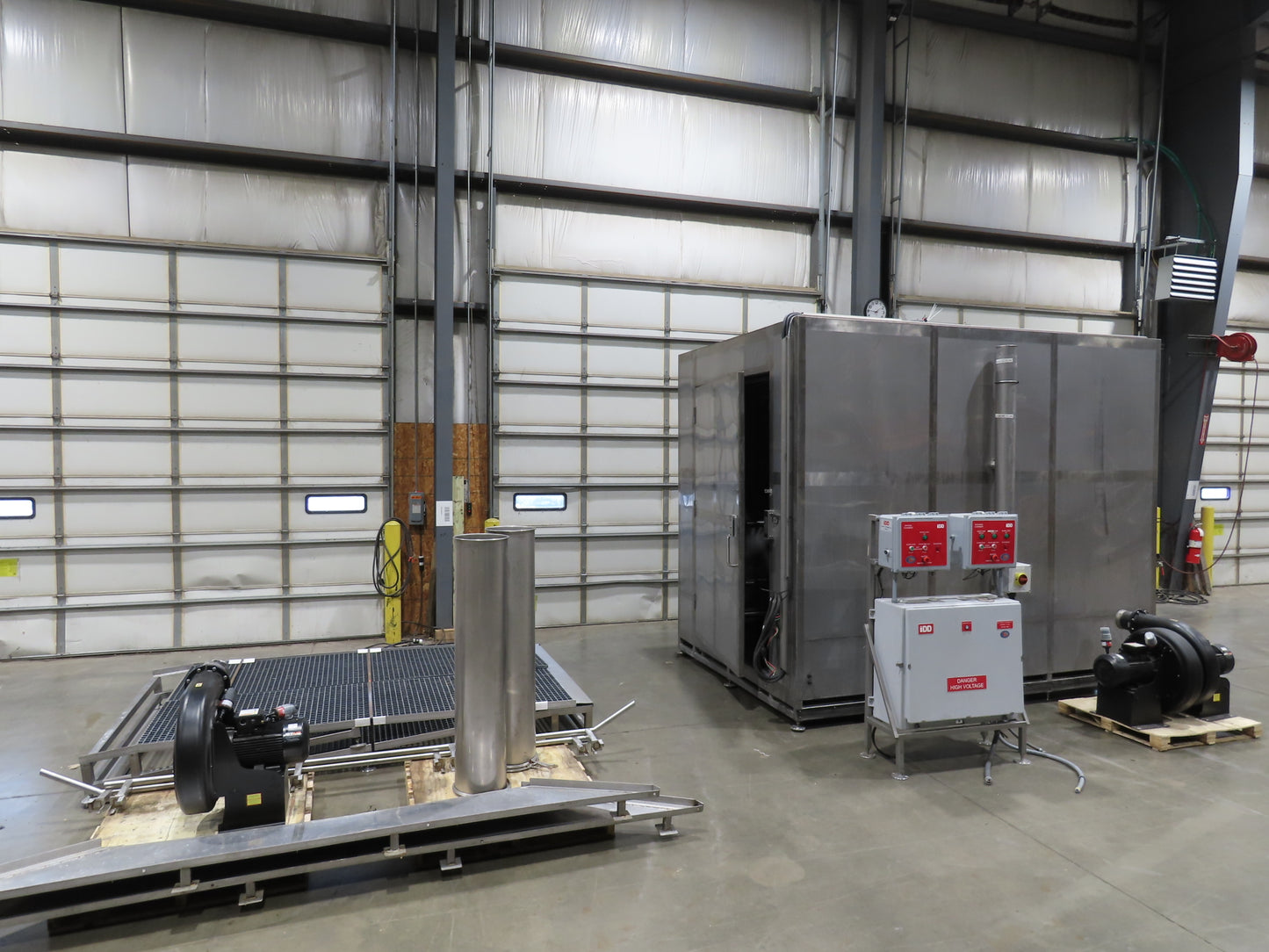IDD Process Packaging Stainless Bulk Dryer System 52x120x96" ID 20kw Blowers x3