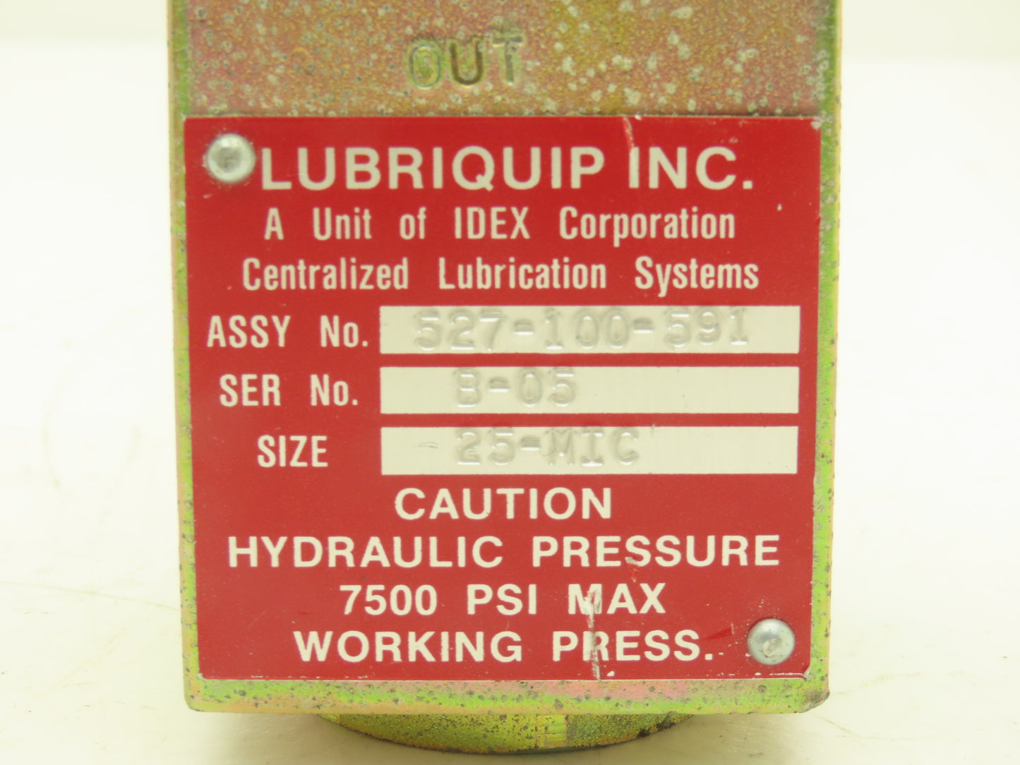 Trabon Lubriquip 527-100-591 High Pressure Oil Filter 25-MIC 7500 PSI 1/4"NPT