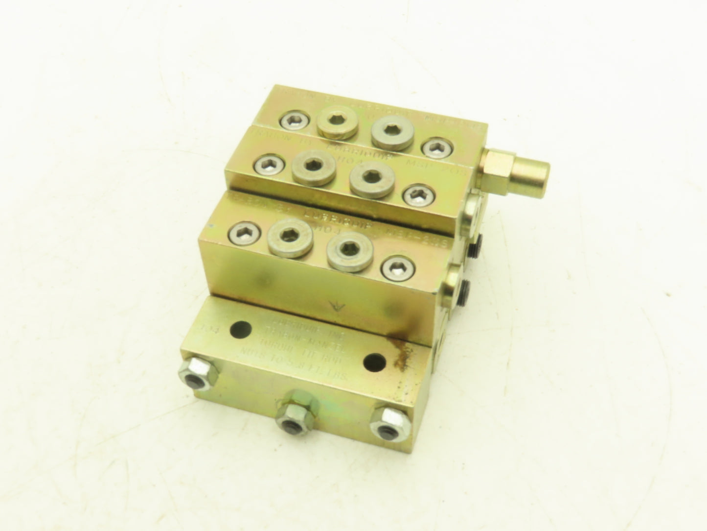 Trabon Lubriquip MSP-20S Modular Lubrication Divider 3-Valve Manifold Block Assy