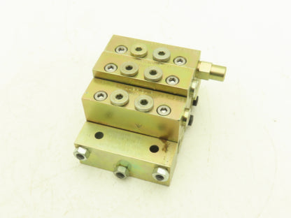 Trabon Lubriquip MSP-20S Modular Lubrication Divider 3-Valve Manifold Block Assy