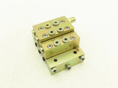 Trabon Lubriquip MSP-20S Modular Lubrication Divider 3-Valve Manifold Block Assy