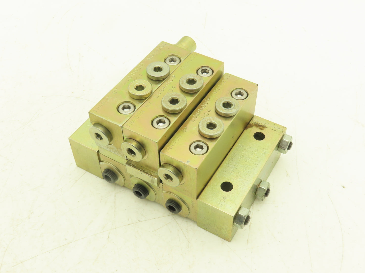 Trabon Lubriquip MSP-20S Modular Lubrication Divider 3-Valve Manifold Block Assy