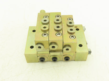 Trabon Lubriquip MSP-20S Modular Lubrication Divider 3-Valve Manifold Block Assy