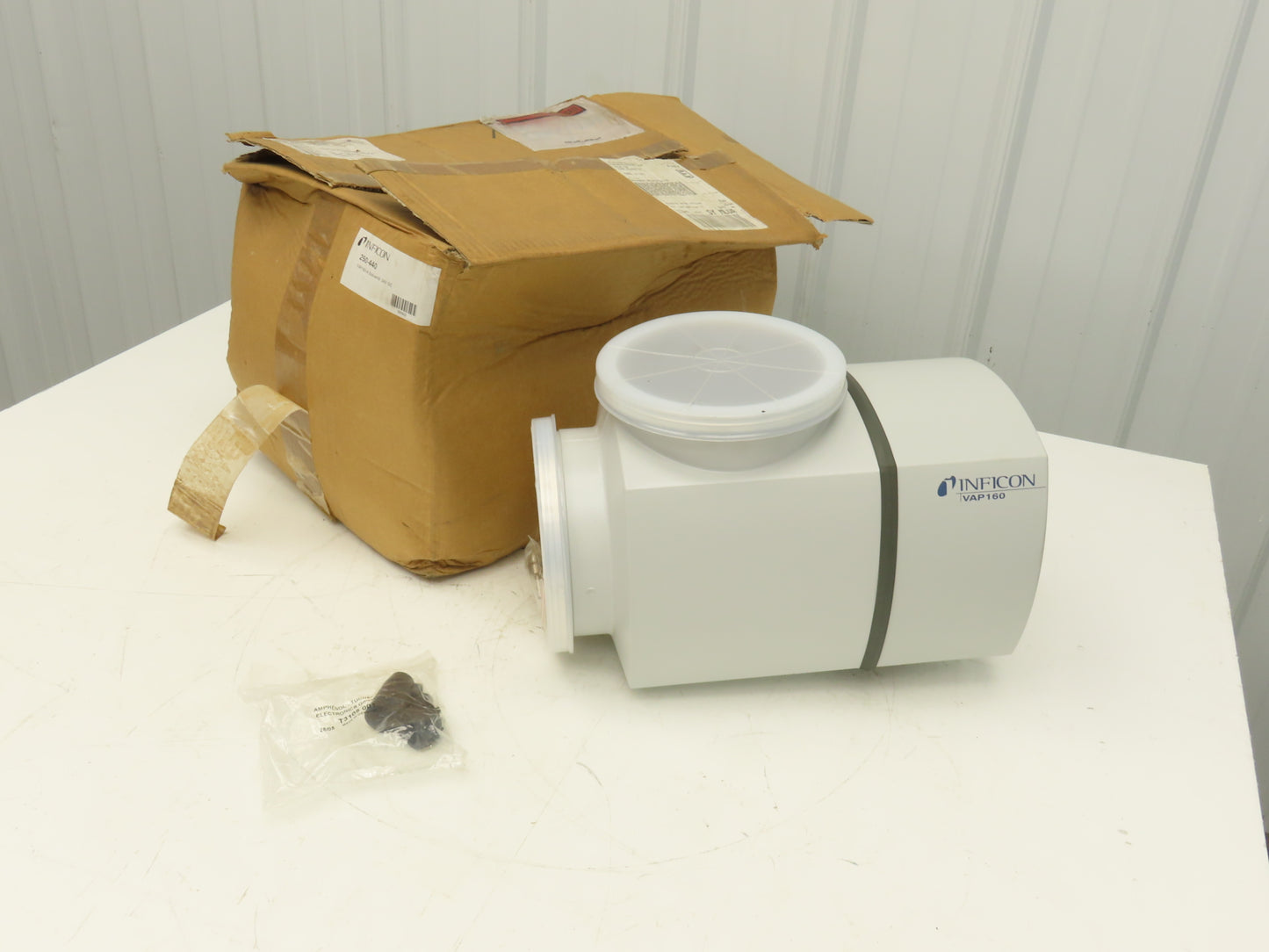 Inficon VAP160-A Right Angle Vacuum Valve 24V ISO-K 160 Flange 180mm 250-440