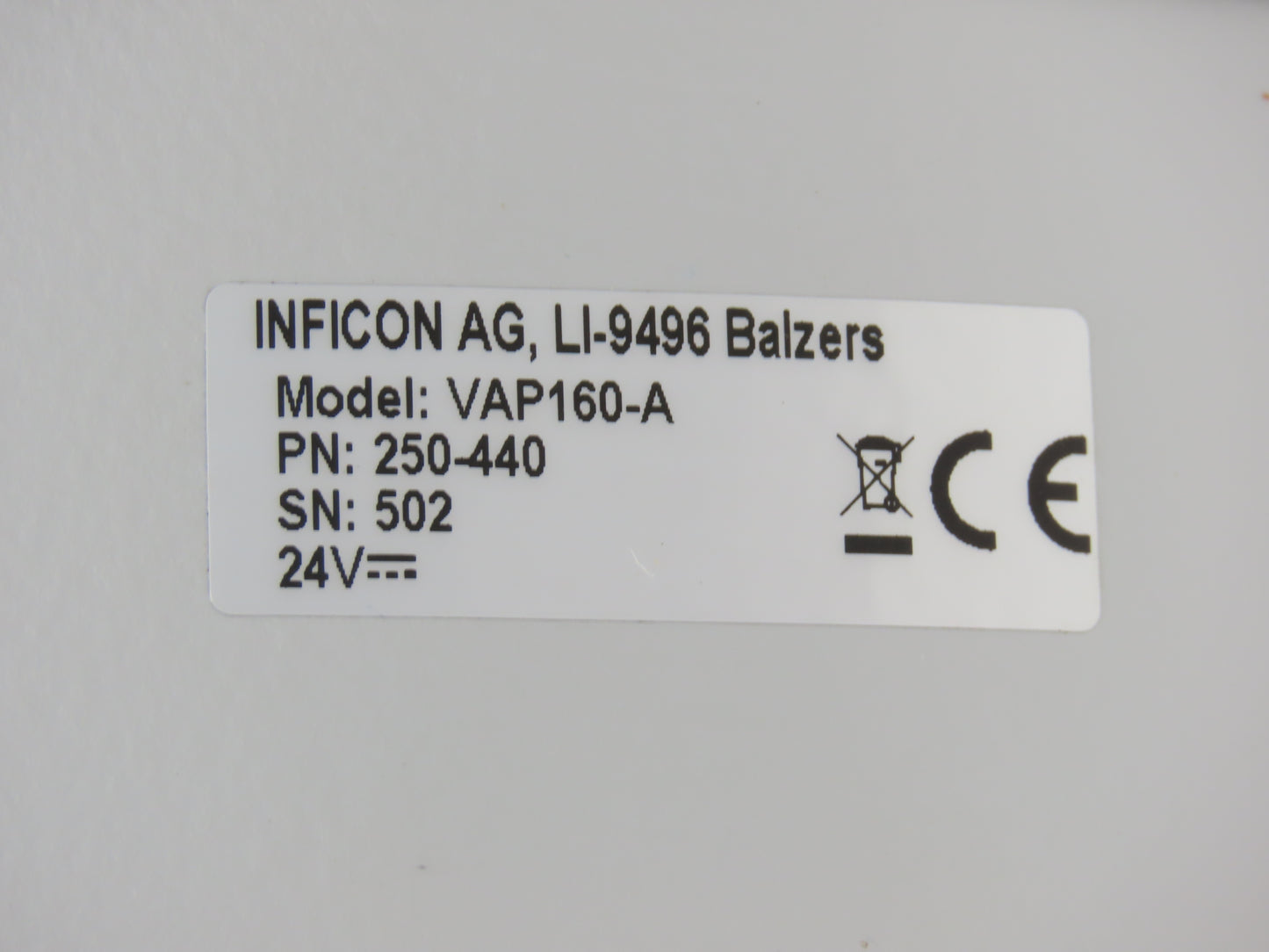 Inficon VAP160-A Right Angle Vacuum Valve 24V ISO-K 160 Flange 180mm 250-440