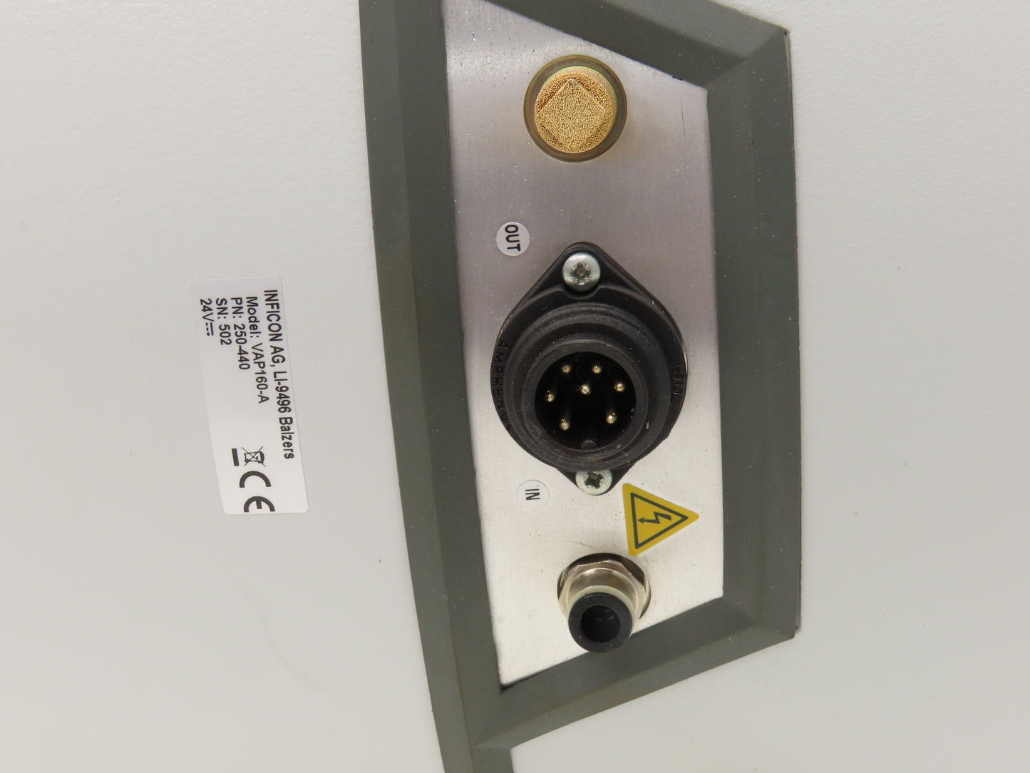 Inficon VAP160-A Right Angle Vacuum Valve 24V ISO-K 160 Flange 180mm 250-440