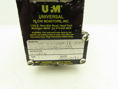 UFM Flow MH-NSF50GM-12-32V1 0-M3WR-PC4M-C-Z86 Flow Monitor 1-1/2"NPT B10481