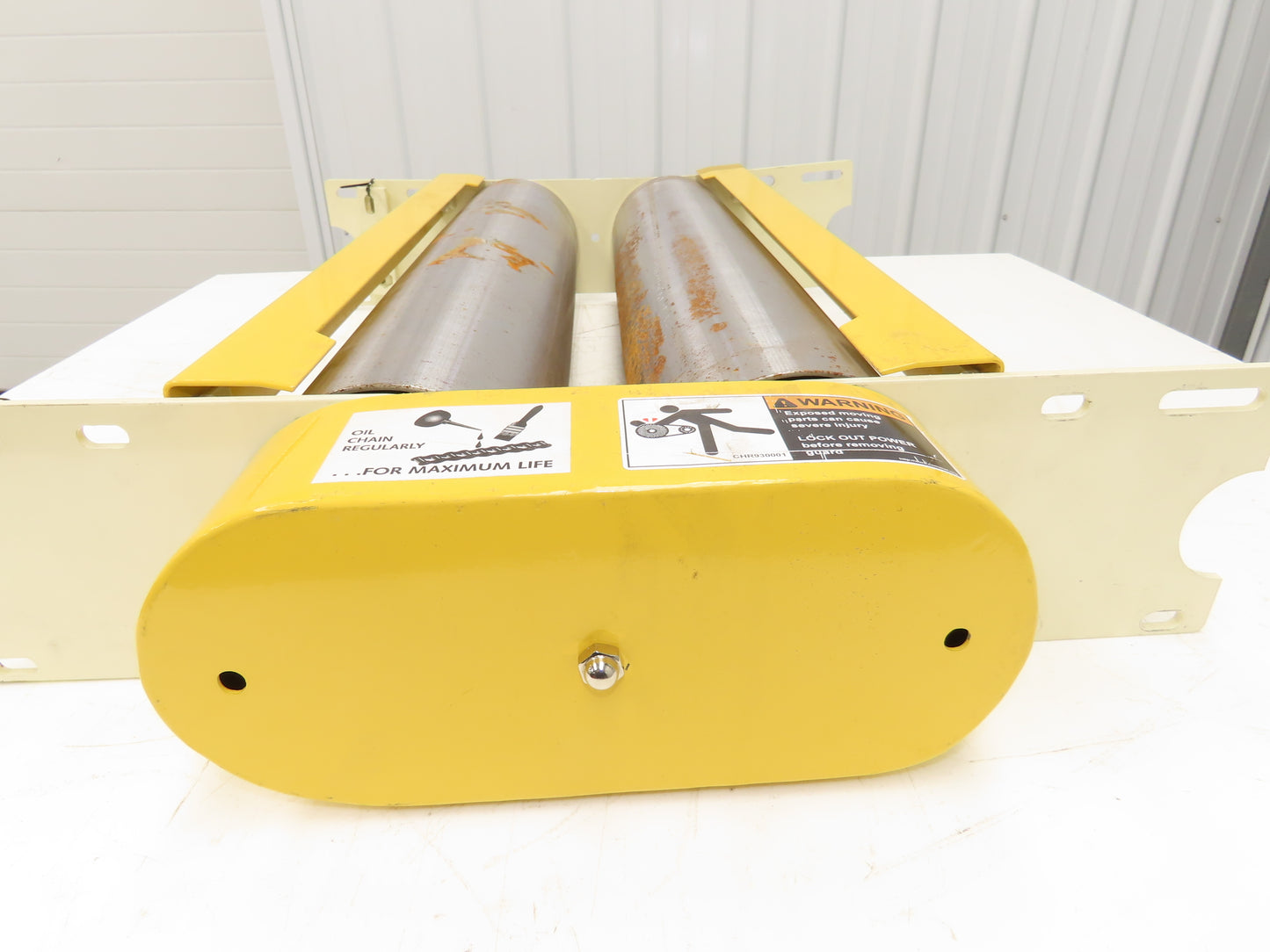 Hytrol 30" Double Tail Pulley Belt Conveyor Nose-Over Chain Drive Beige 27"BF