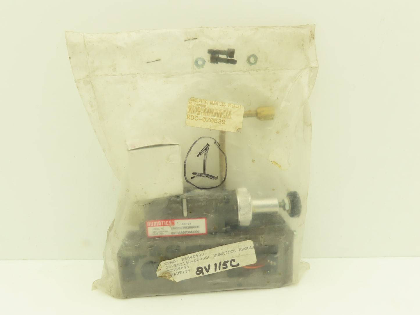 Numatics 082RS315C000000 Pneumatic Air Regulator Valve w/Manifold Base
