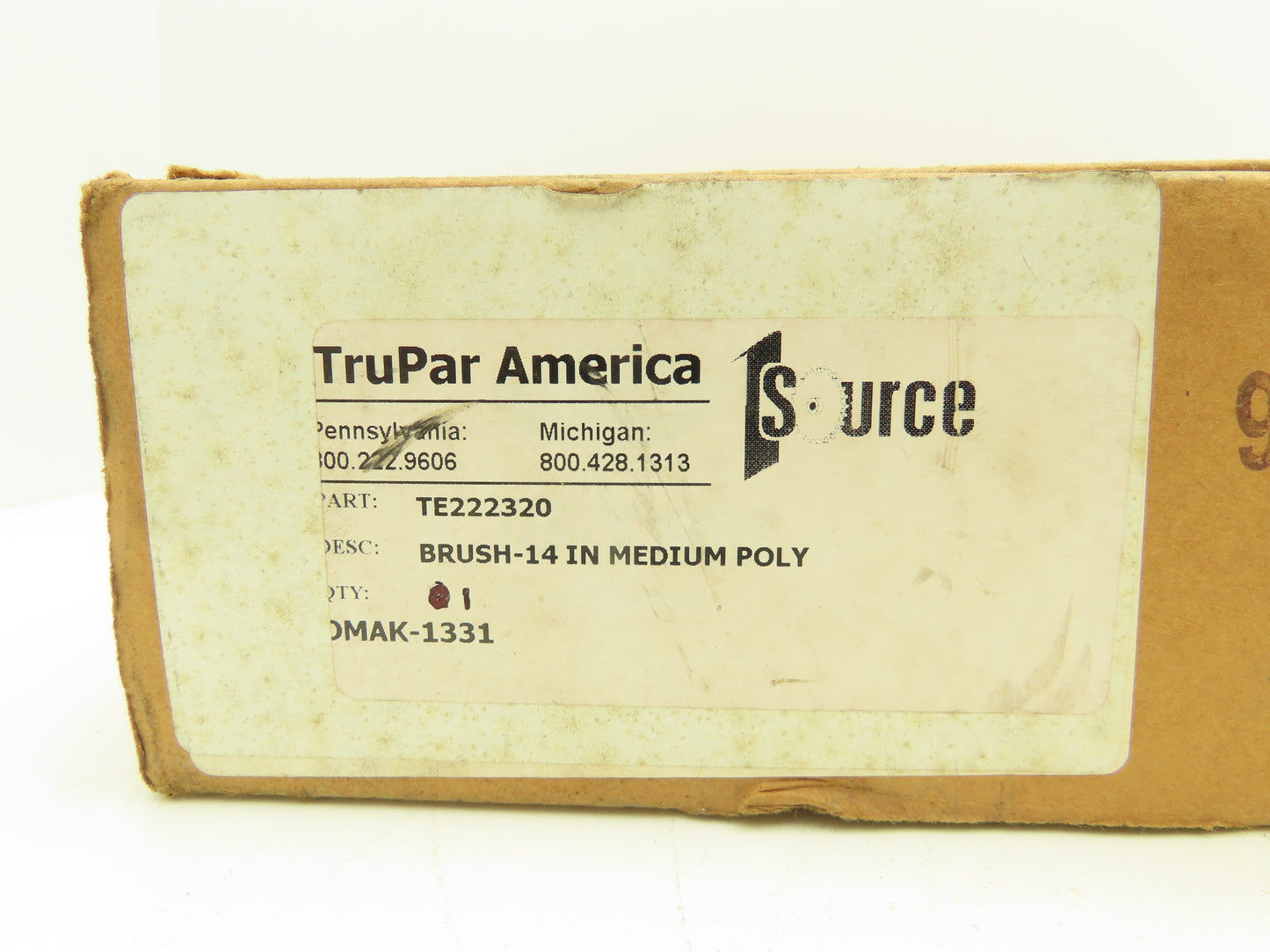 Trupar America TE222320 14" Medium Poly Brush for Rotary Floor Scrubber