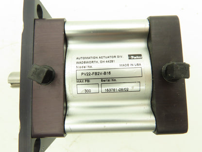 Parker PV22-FB2V-B16 Pneumatic Rotary Actuator 300 PSI Double Vane
