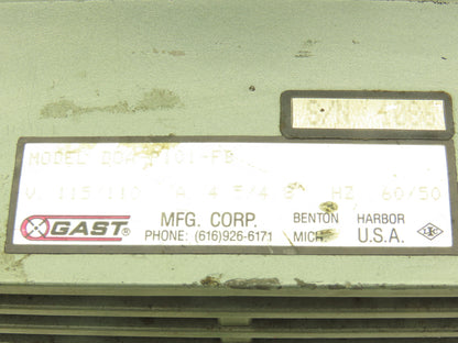 Gast DOA-P101-FB Oilless Compressor Vacuum Pump 1/4"npt 115V