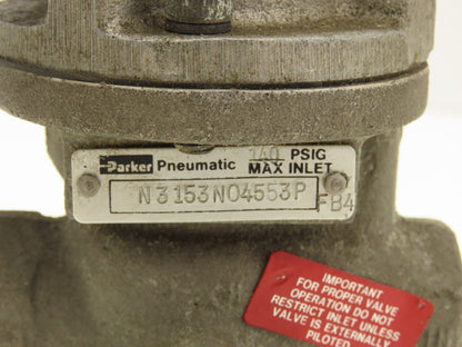 Parker N3153N04553P Pneumatic Solenoid Valve 120V 140psi 3/8"npt K065N03553