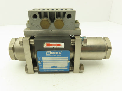 Coax VMK 20 NC Pneumatic Coaxial Valve 2/2-Way Normally Closed 3/4"NPT Steel