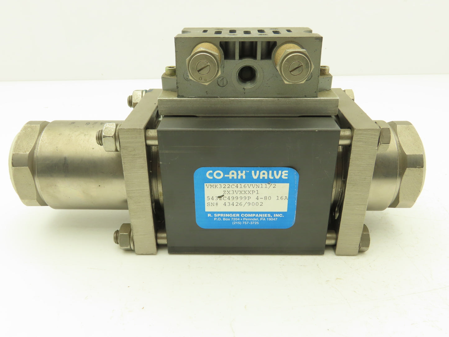 Coax VMK 32 NC Pneumatic Coaxial Valve 2/2-Way Normally Closed 1.5"NPT Steel