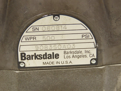 Barksdale 9083S0A03 Manual Directional Valve 3-Pos 500psi 1/2"npt Low Pressure