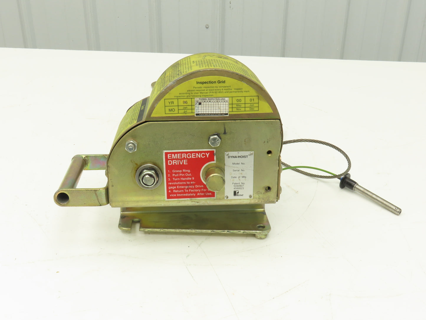 Rose 506422A040 Dyna-Hoist Personnel & Materials Hoist 310-620LBS 25'/Min