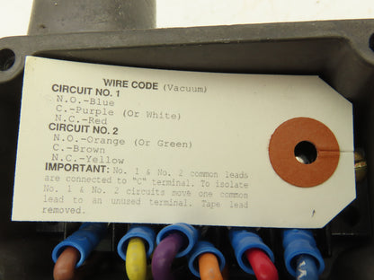 Barksdale D2T-A3SS-Q24 Pressure or Vacuum Actuated Switch 0.3-3 psi Range