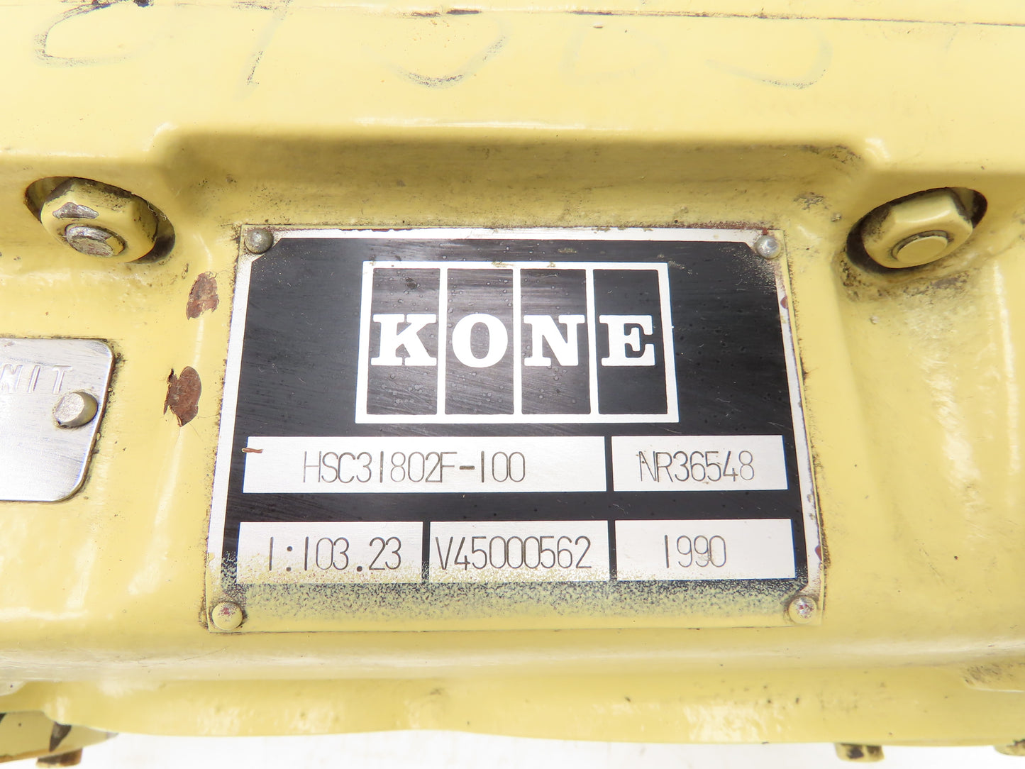 Kone Cranes HSC31802F-100 Gear Reducer 103.23:1 Gearbox Parallel Hollow Shaft