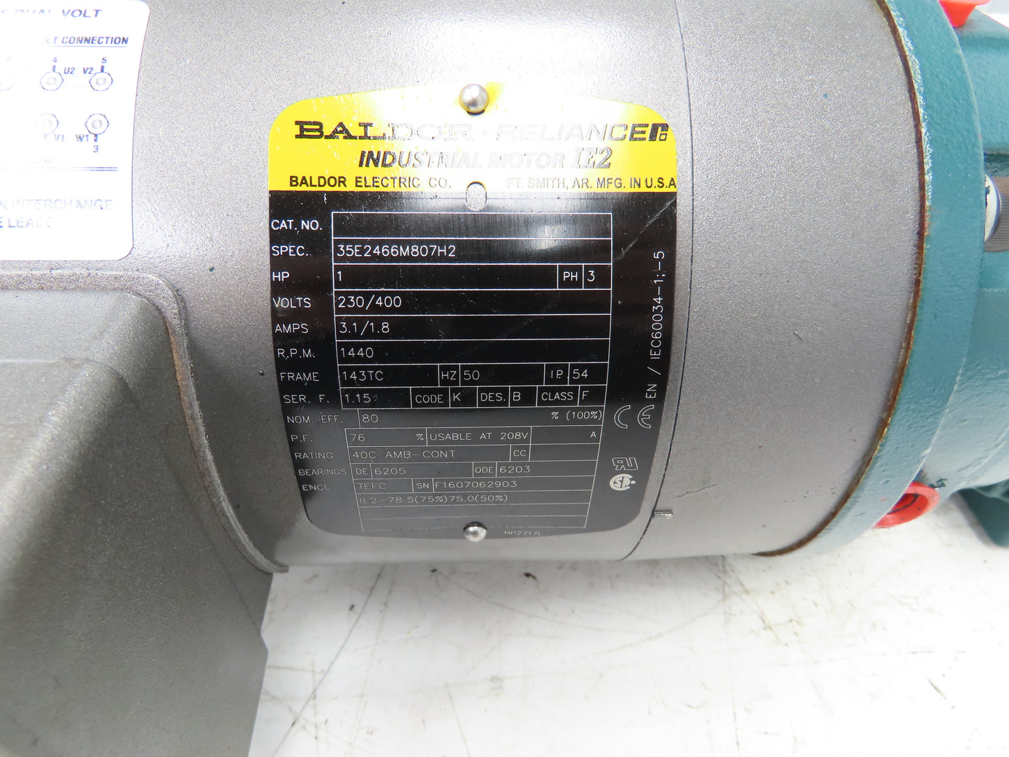 Dodge Quantis BF383CN140TC Gearbox 21.8 Reducer 66rpm 1Hp 140TC 3PH Gearmotor