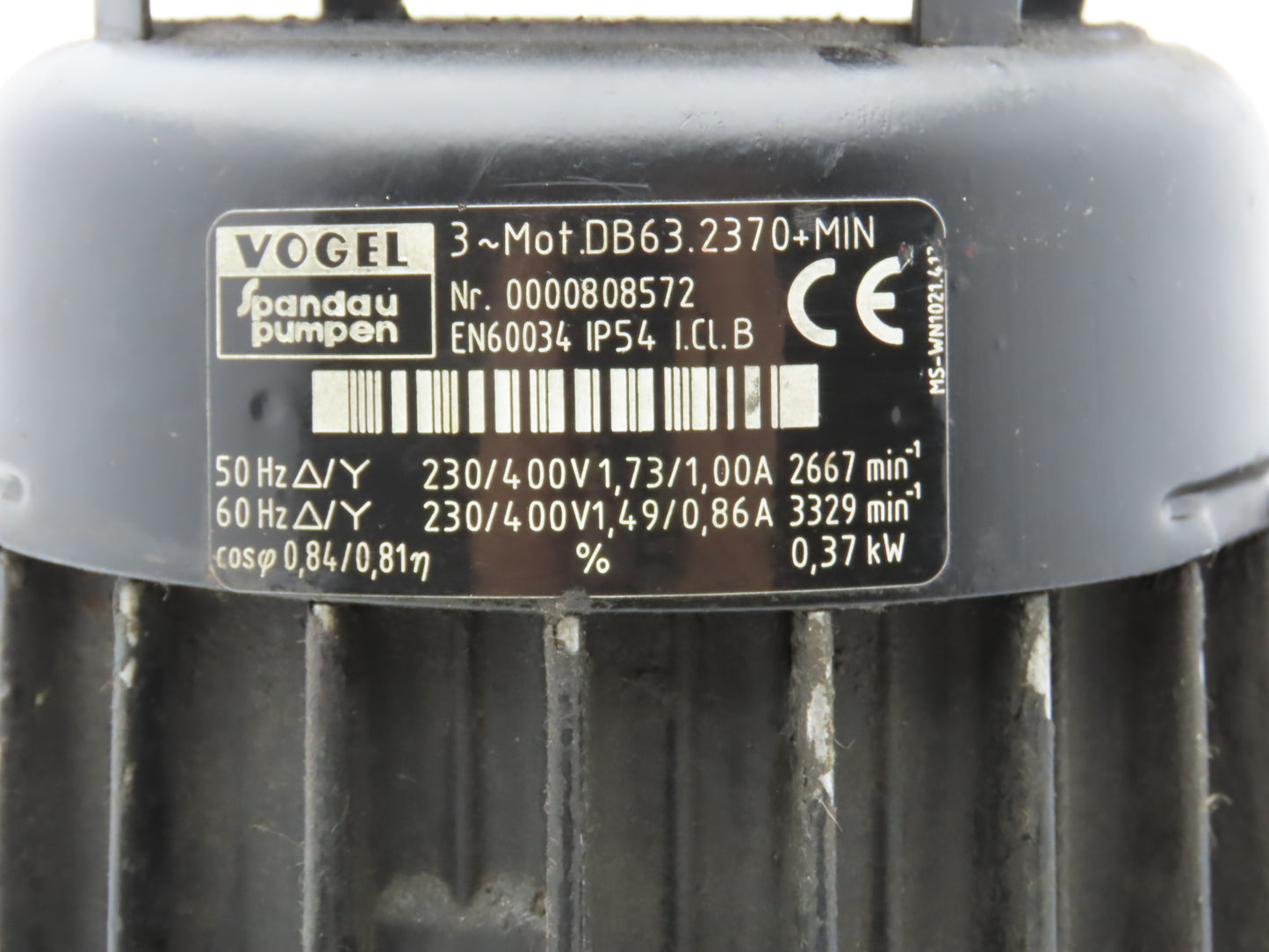 Vogel PRT17K-170A907+MIN Plastic Coolant Pump .37kw 230/460V 3PH 3/4" DB63.2370